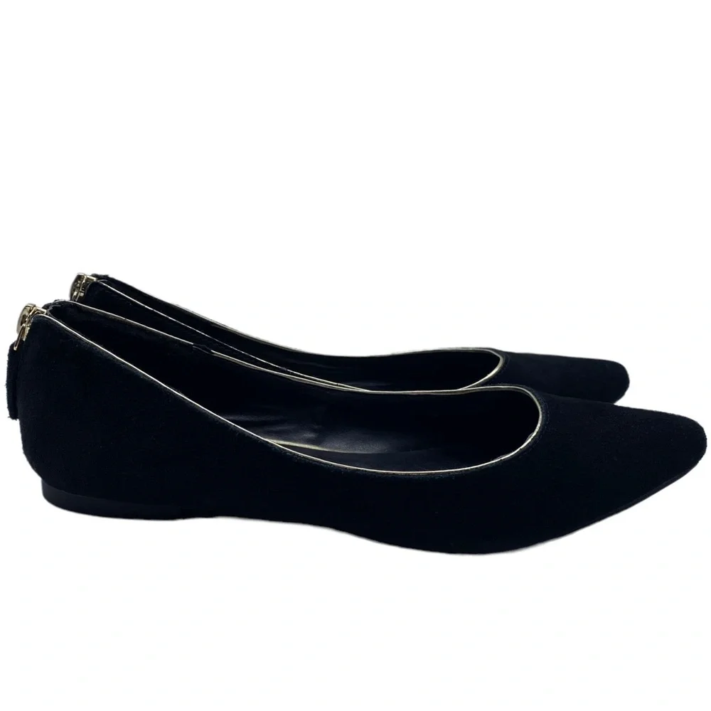 Banana Republic Black Suede Point Toe Slip On Flats Size 7.5_3